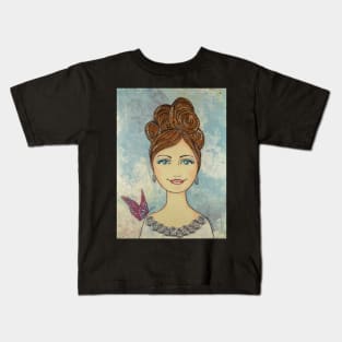 Butterfly Girl Kids T-Shirt